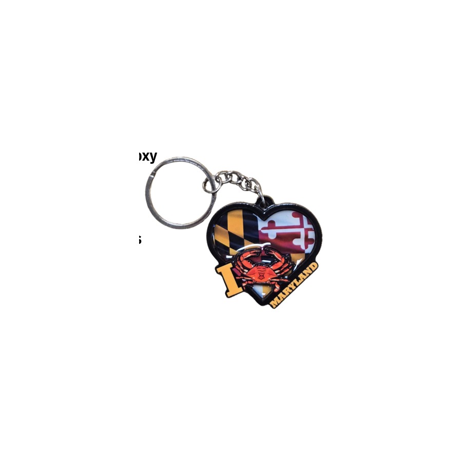 MD I HEART FLAG CRAB 2-LEVEL DECO KEYRING