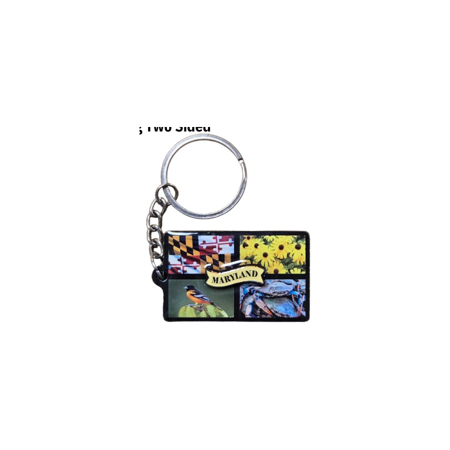 [66356] MARYLAND BLACK 4 PICS 2-LEVEL DECO KEYRING