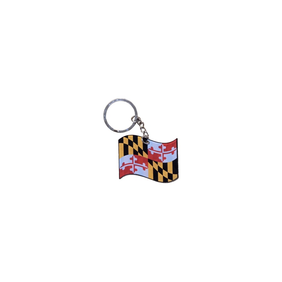 MARYLAND MD FLAG WAVING ACRYLIC  KEYRING