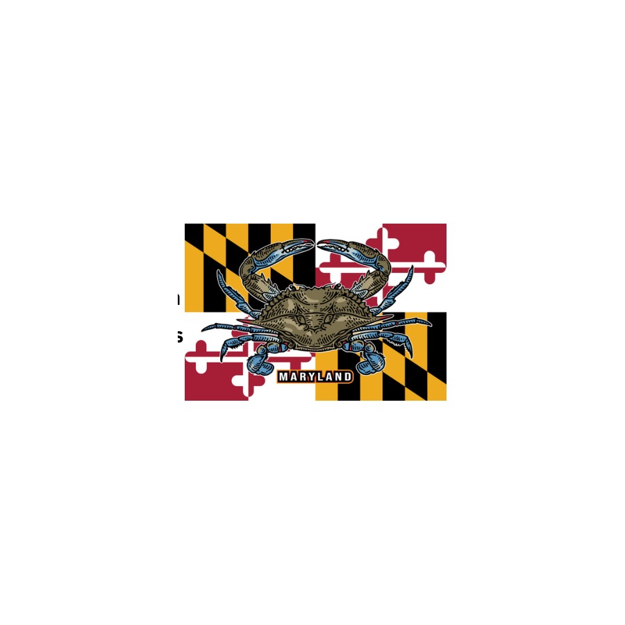 [66366] POSTCARD MD FLAG NATURAL CRAB