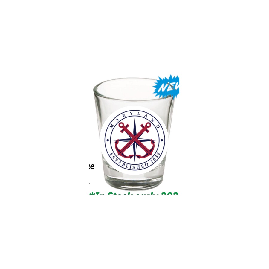 [66376] SHOT MARYLAND CROSS ANCHORS RED WHITE BLUE
