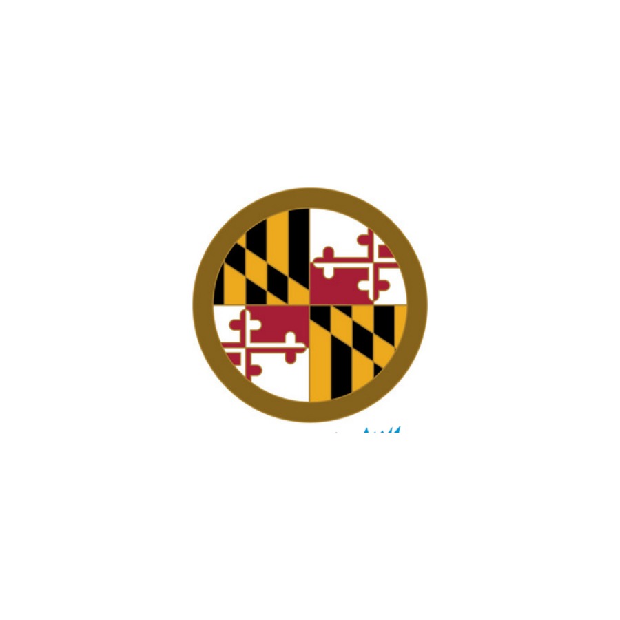 [66380] TAC PIN MARYLAND MD FLAG GOLD ROUND BORDER