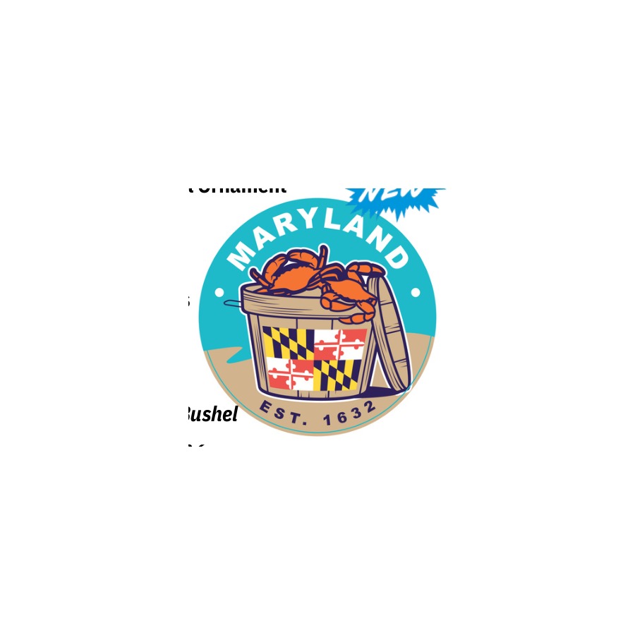 METAL ALLOY ORNAMENT CRAB BUSHEL MD FLAG