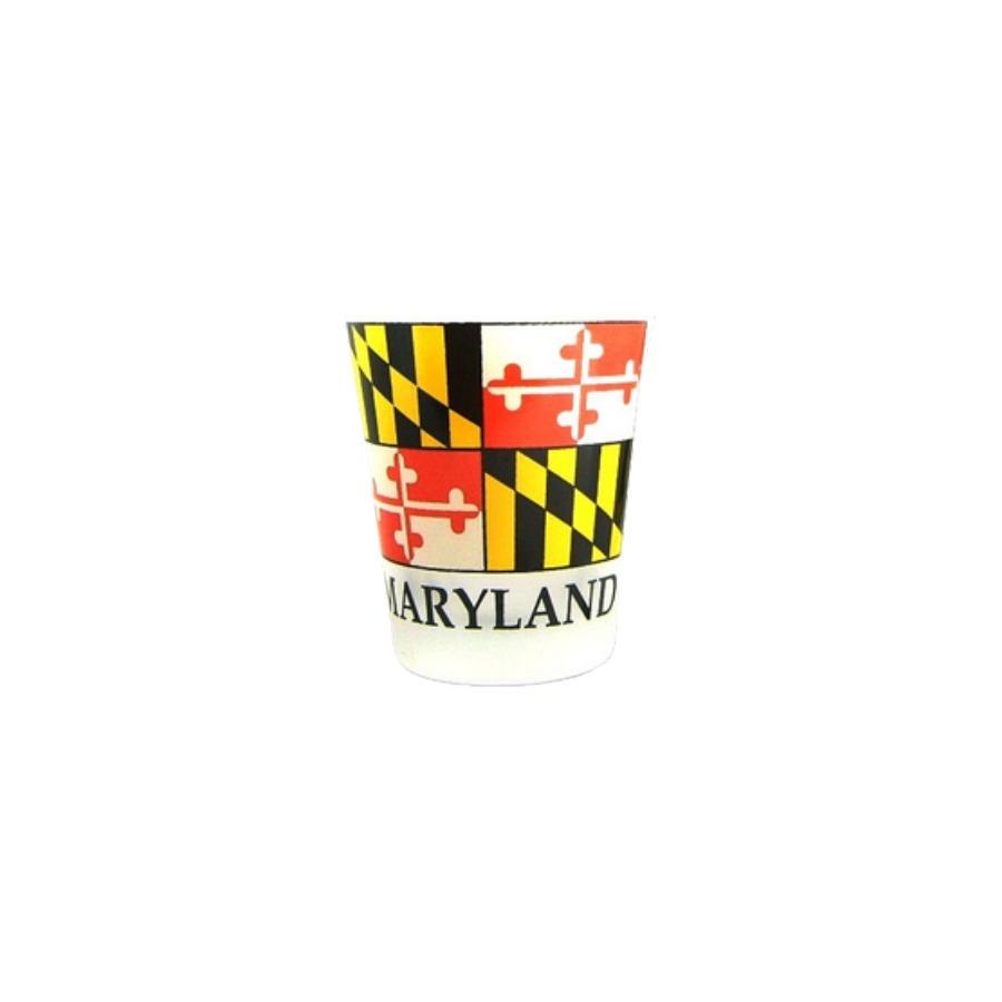 [66721] SHOTGLASS FROSTED MD FLAG
