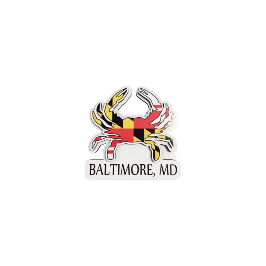 DECOWOOD MAGNET MARYLAND FLAG CRAB BALTIMORE 2-LEVEL
