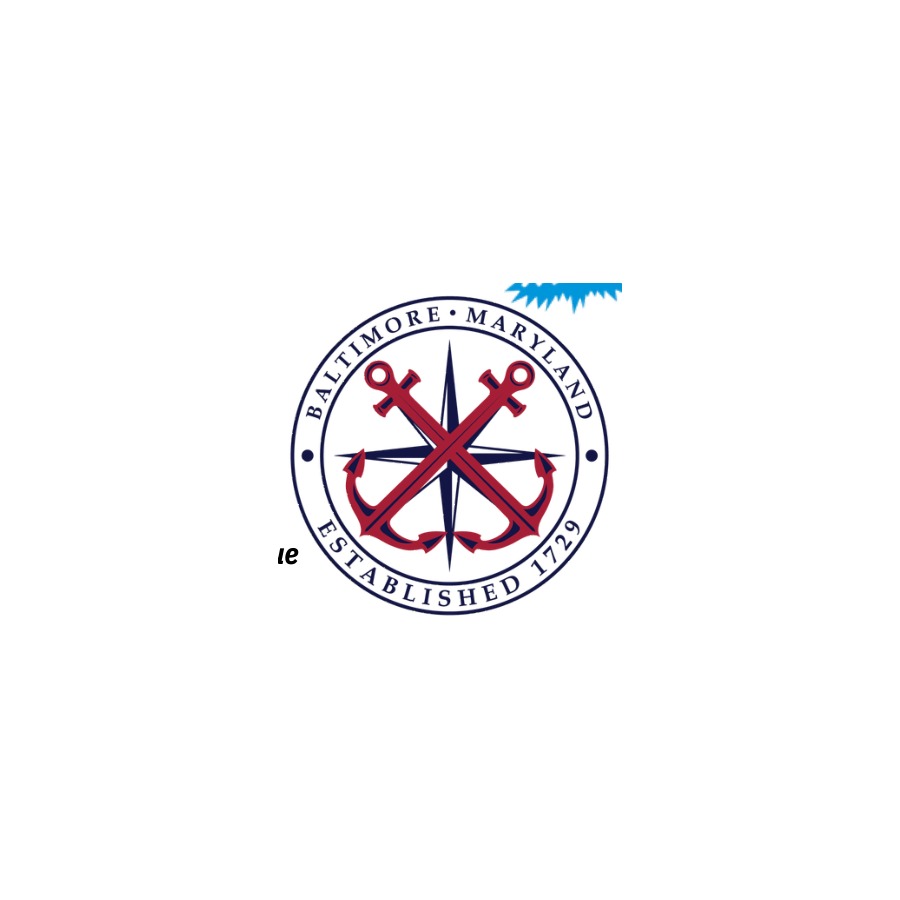 DECOWOOD MAGNET BALTIMORE CROSS ANCHORS RED WHITE BLUE THICK