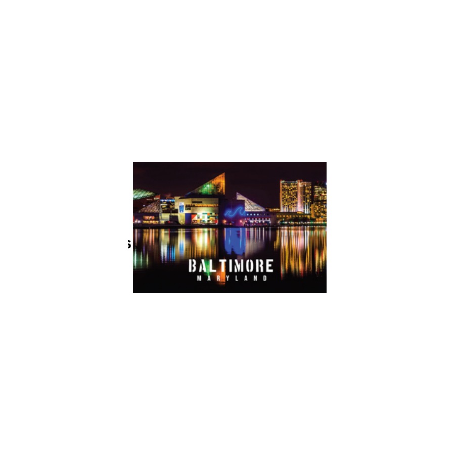 POST CARD BALTIMORE SKYLINE NIGHT (AQUARIUM)