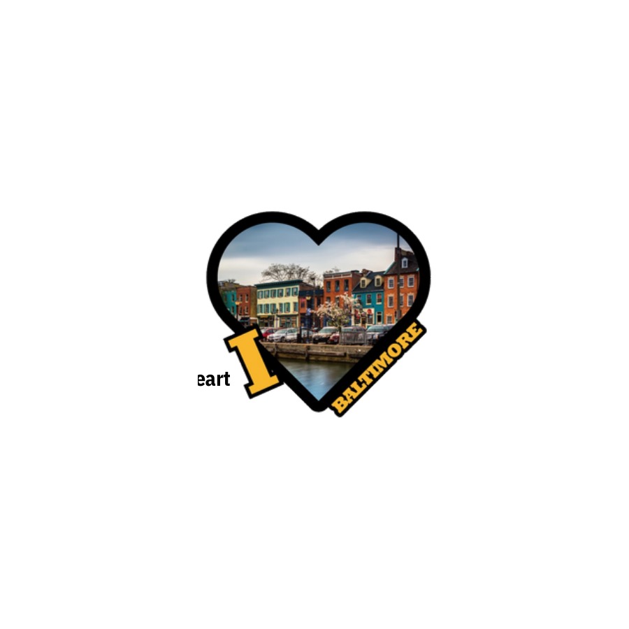 BALTIMORE I HEART FELLS POINT 2-LEVEL DECO MAGNET