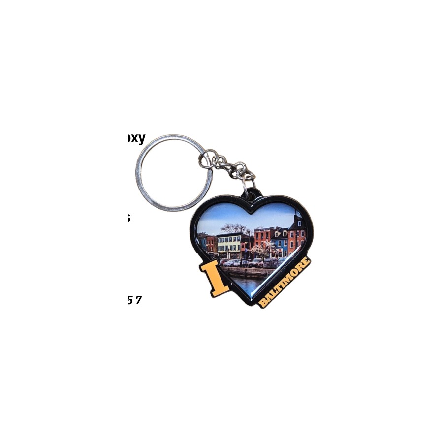 BALTIMORE I HEART FELLS POINT 2-LEVEL DECO KEYRING
