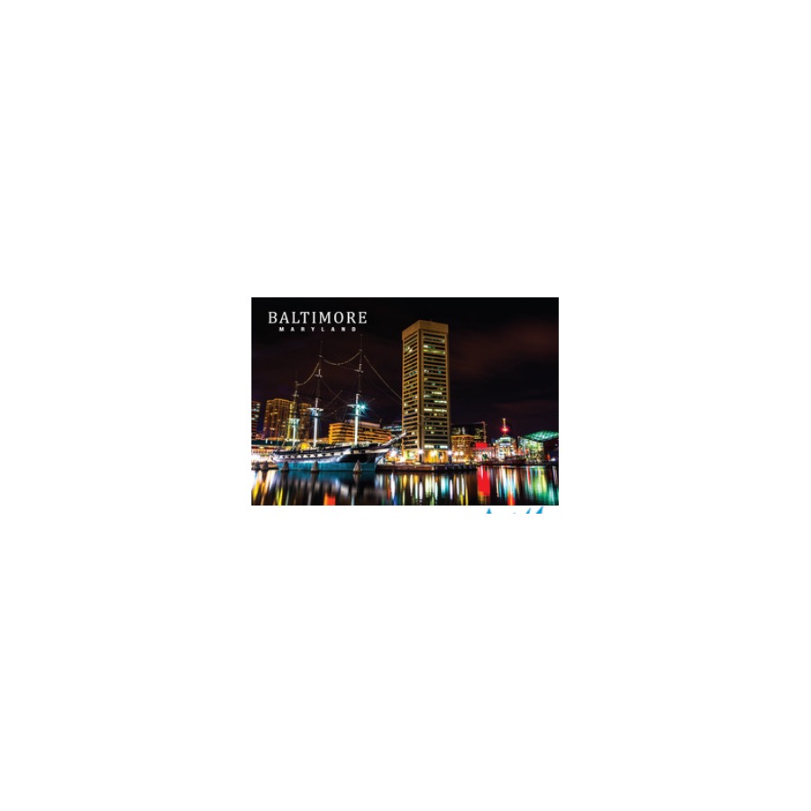 [66938] SHOT BALTIMORE NIGHT SKYLINE (CONST/TRDE CTR) FULL WRAP PHOTO PROCESS
