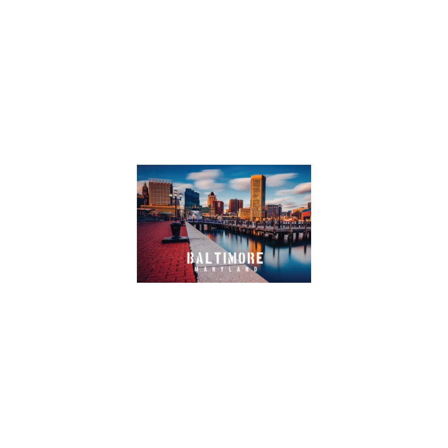 [66941] SHOT BALTIMORE DAY SKYLINE INNER HARBOR FULL WRAP PHOTO PROCESS
