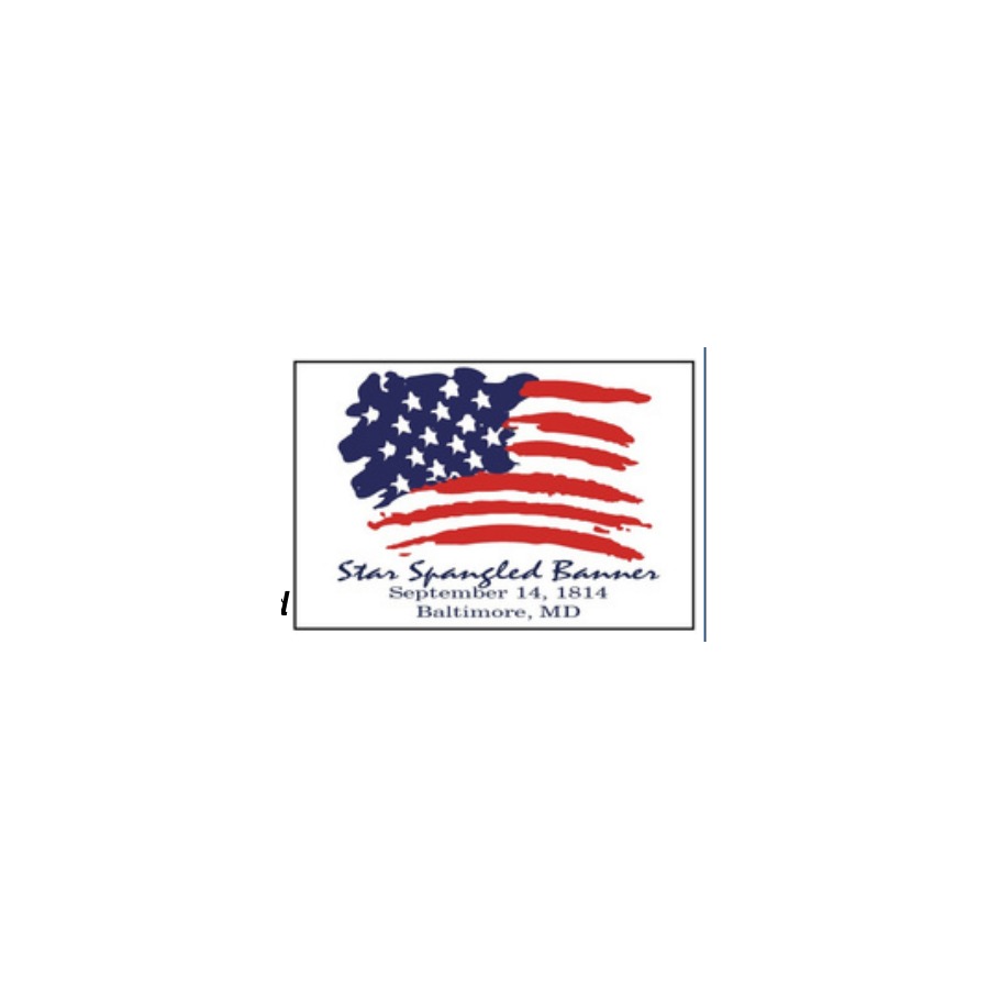 POST CARD STAR SPANGLED BRUSHED FLAG