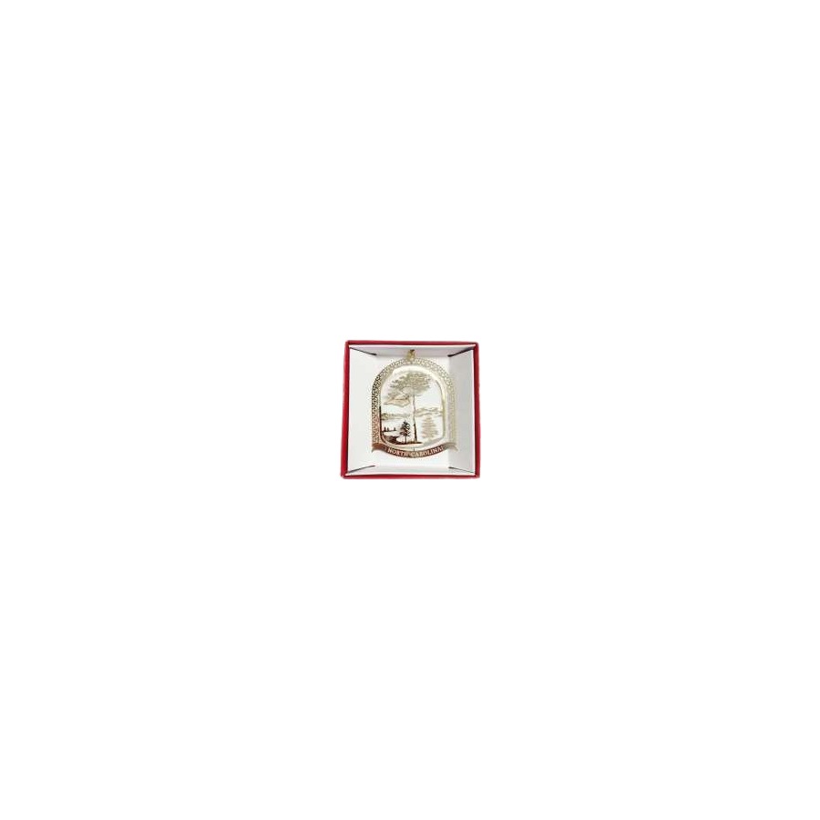 [70135] GOLD ORNAMENT NC LEAF PINE