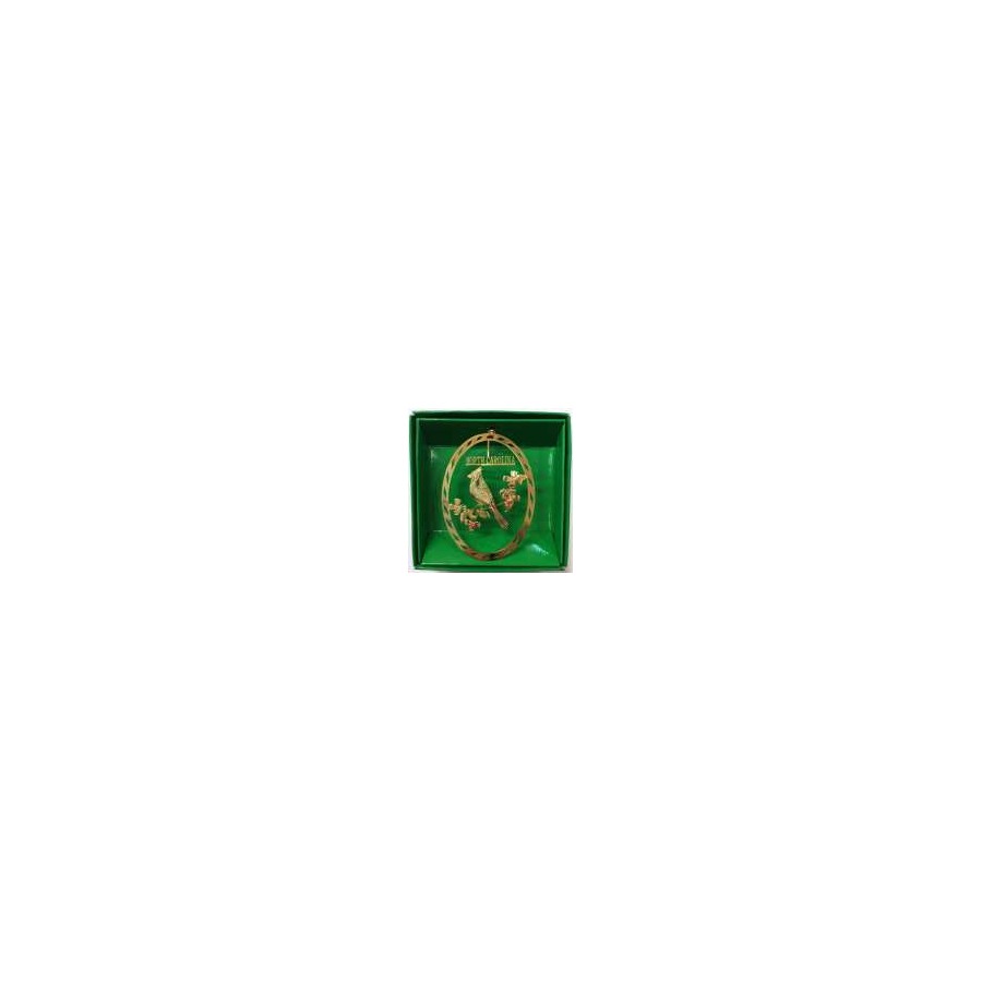 [70435] GOLD ORNAMENT NC BIRD & FLOWER