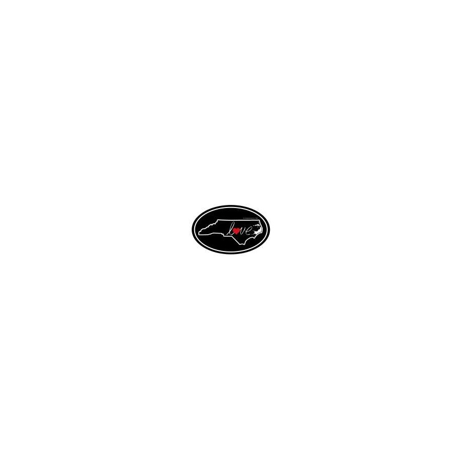 STICKER OVAL LOVE NC RED & BLACK