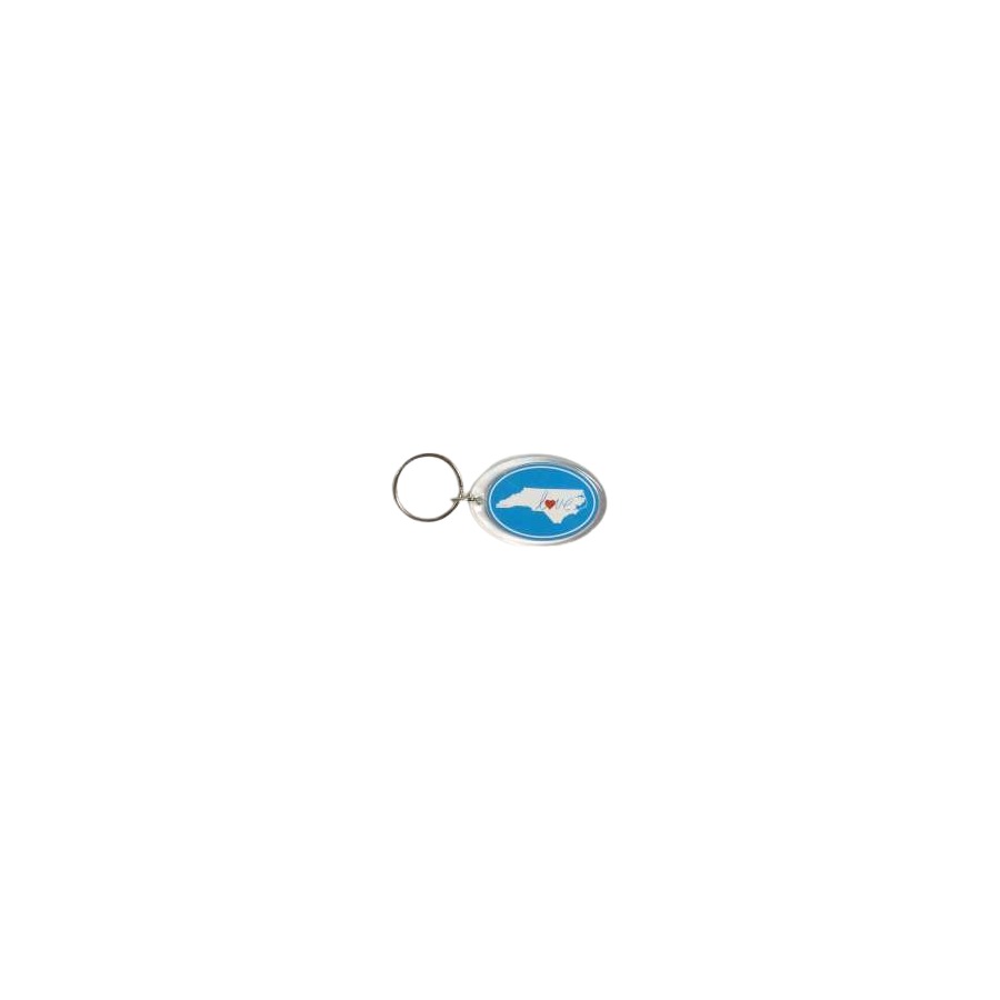 LUCITE KEYRING NC LOVE OVAL