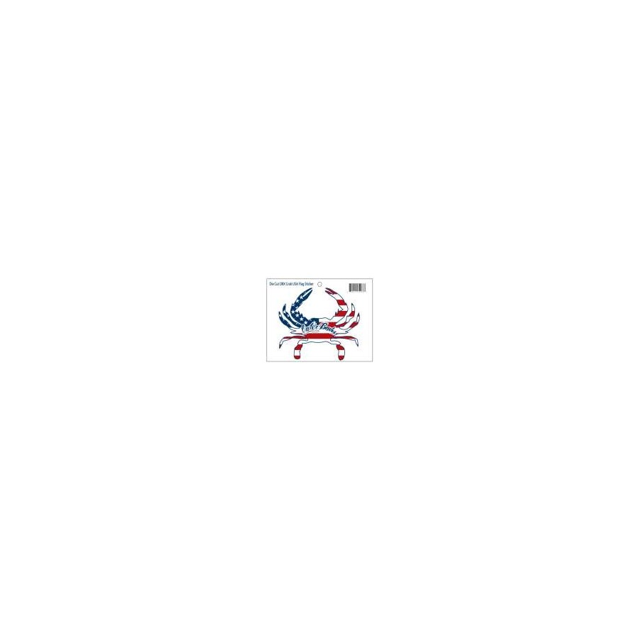 [74066] DIE CUT STKR USA CRAB FLAG OUTER BANKS