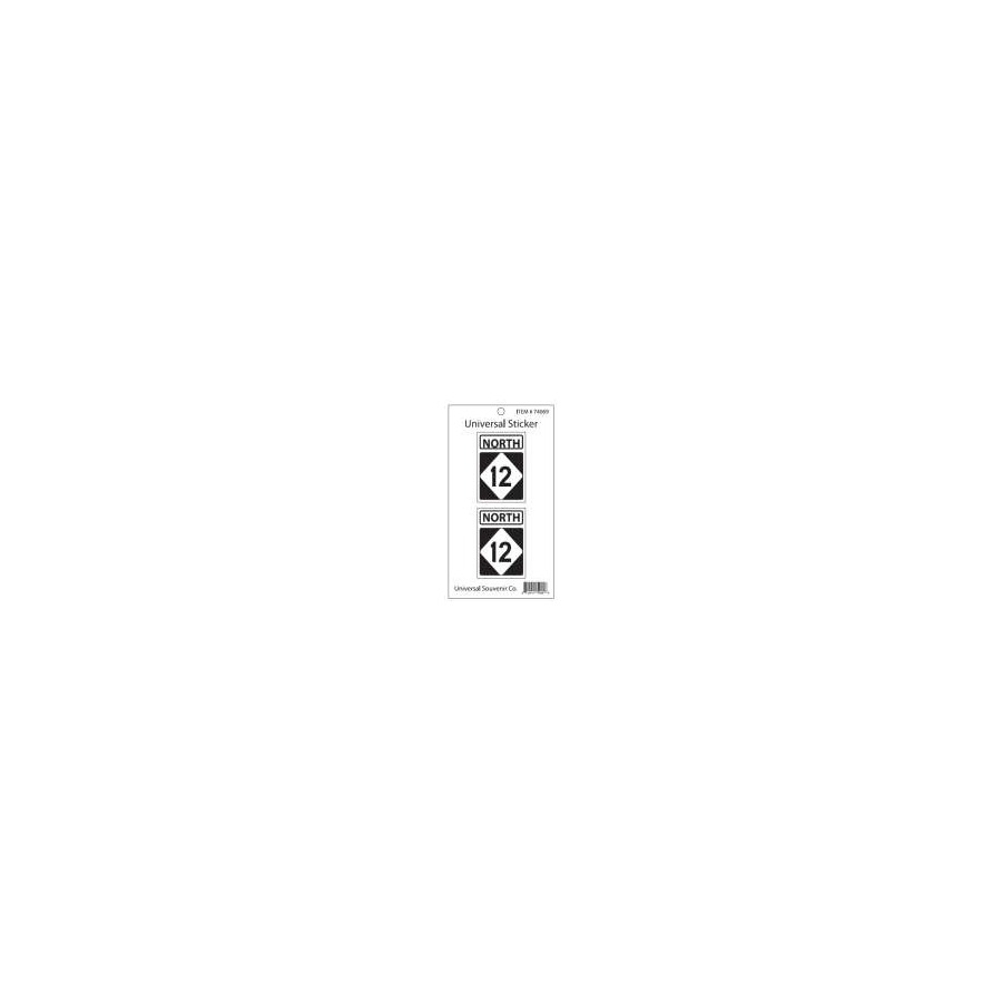 [74069] DOUBLE MINI STICKER HANGING NORTH 12 SIGN