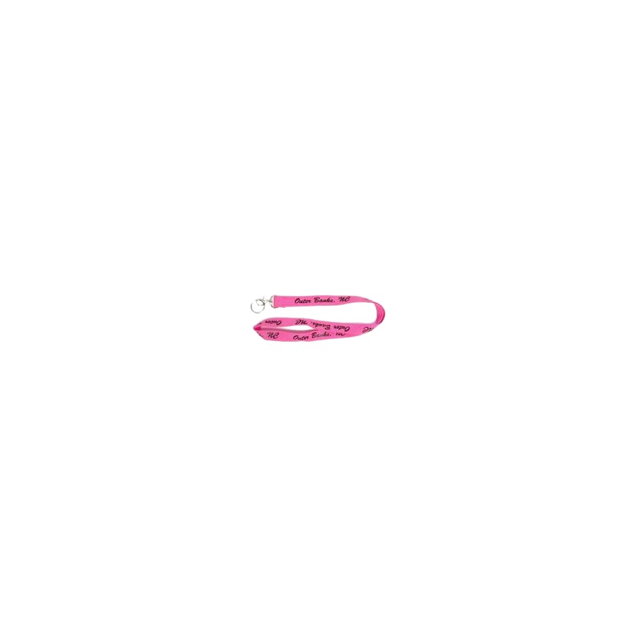 LANYARD OUTER BANKS PINK / BLACK IMPRINT SCREEN OBX