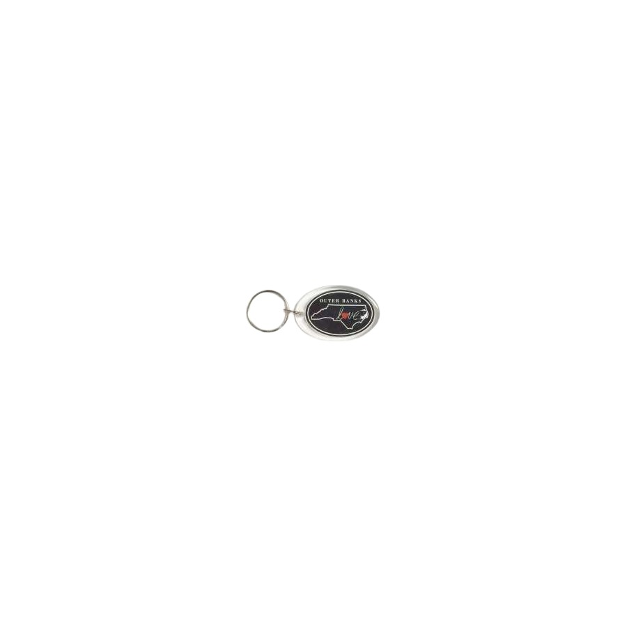 [74697] LUCITE KEYRING OBX LOVE OVAL