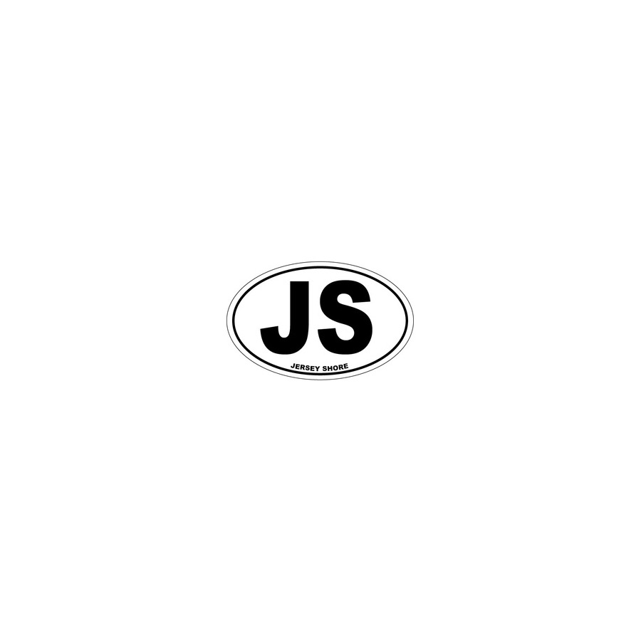 [76065] OVAL STICKER JERSEY SHORE 4X6 B/W
