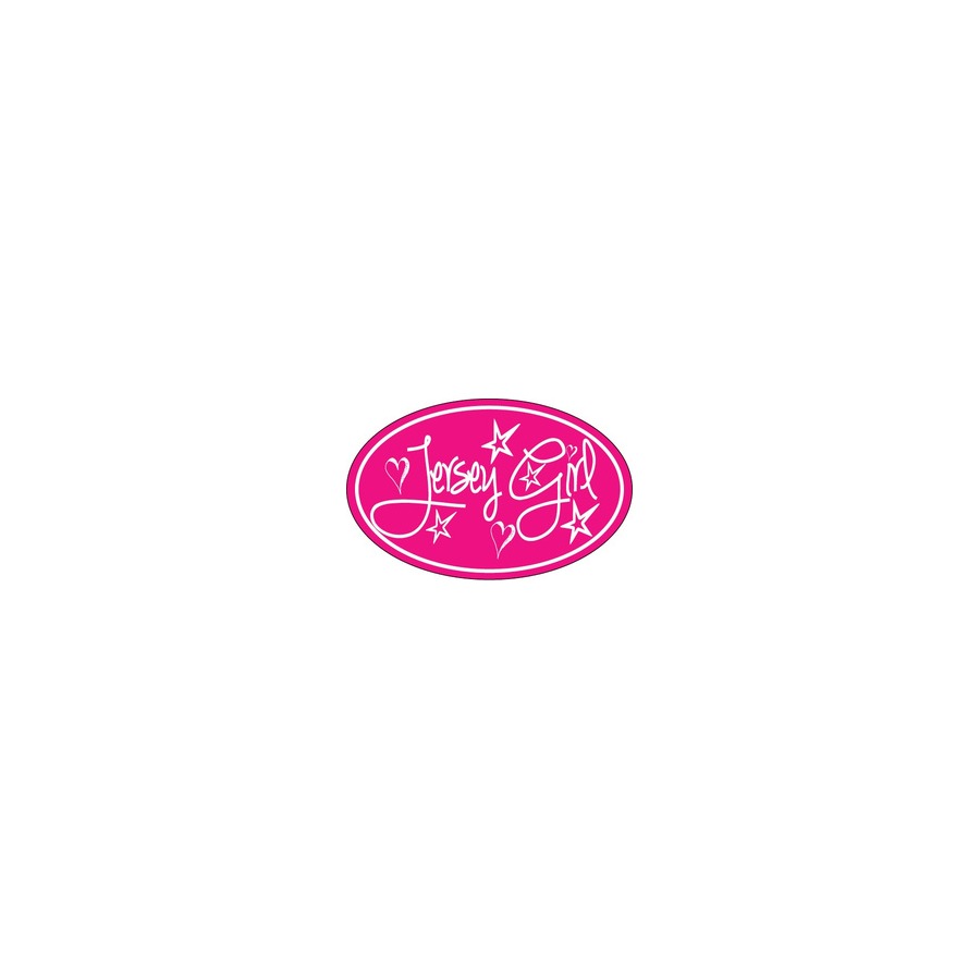 [76067] OVAL STICKER JERSEY GIRL PINK