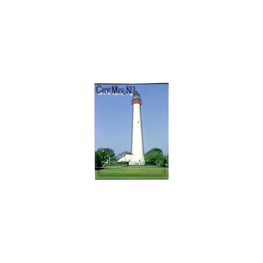 PVC EMBOSSED MAGNET CAPE MAY LIGHTHOUSE W/GOLD HIGHTLIGHT