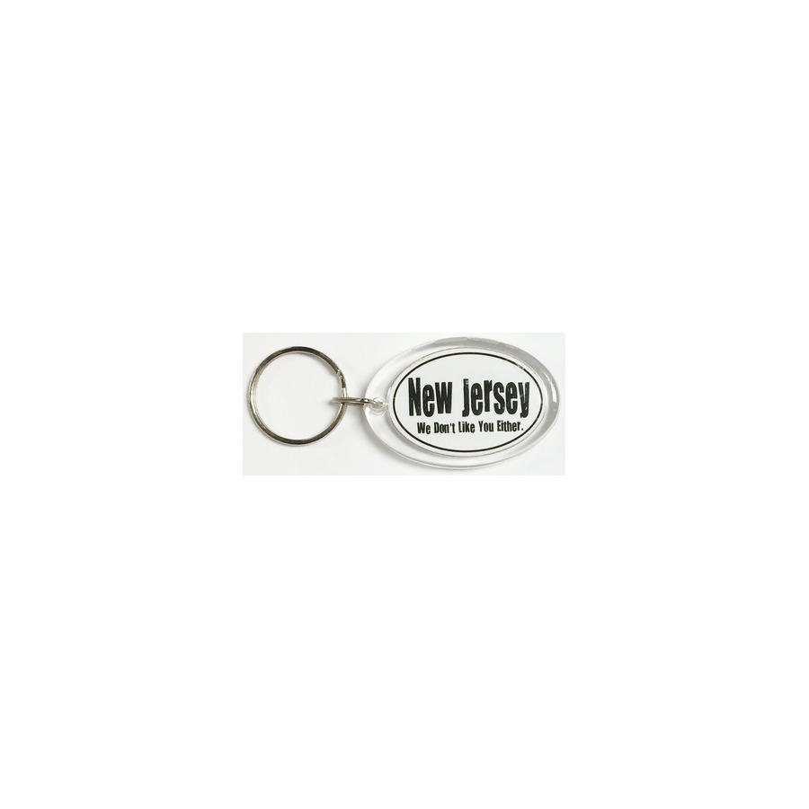 [76695] KEYRING LUCITE NJ WE DONT LIKE YOU OVAL