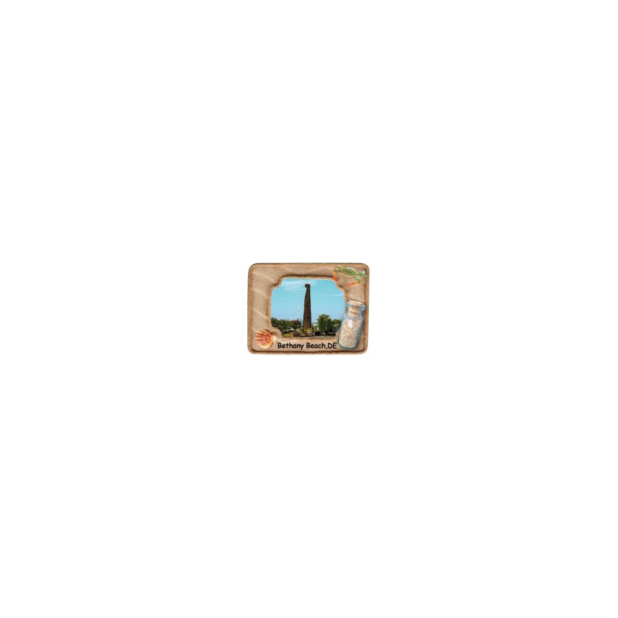 BB BETHANY BEACH TOTEM W/ SAND BOTTLE EPOXY DECO MAGNET
