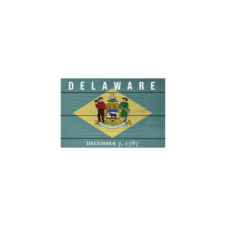 POSTCARD DELAWARE FLAG