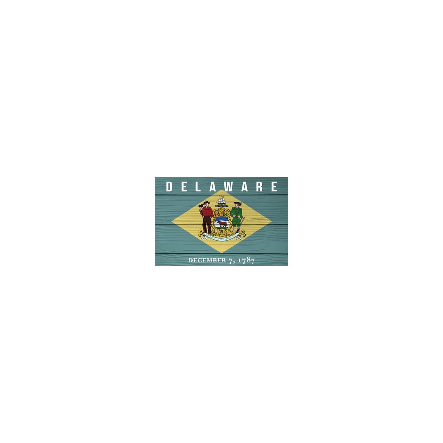 DELAWARE FLAG DE 2X3 METAL MAGNET