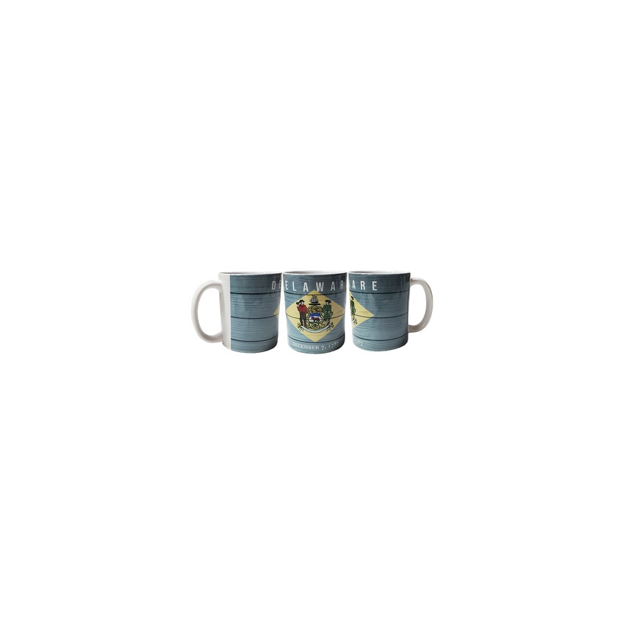 DELAWARE FLAG FULL WRAP MUG 11OZ