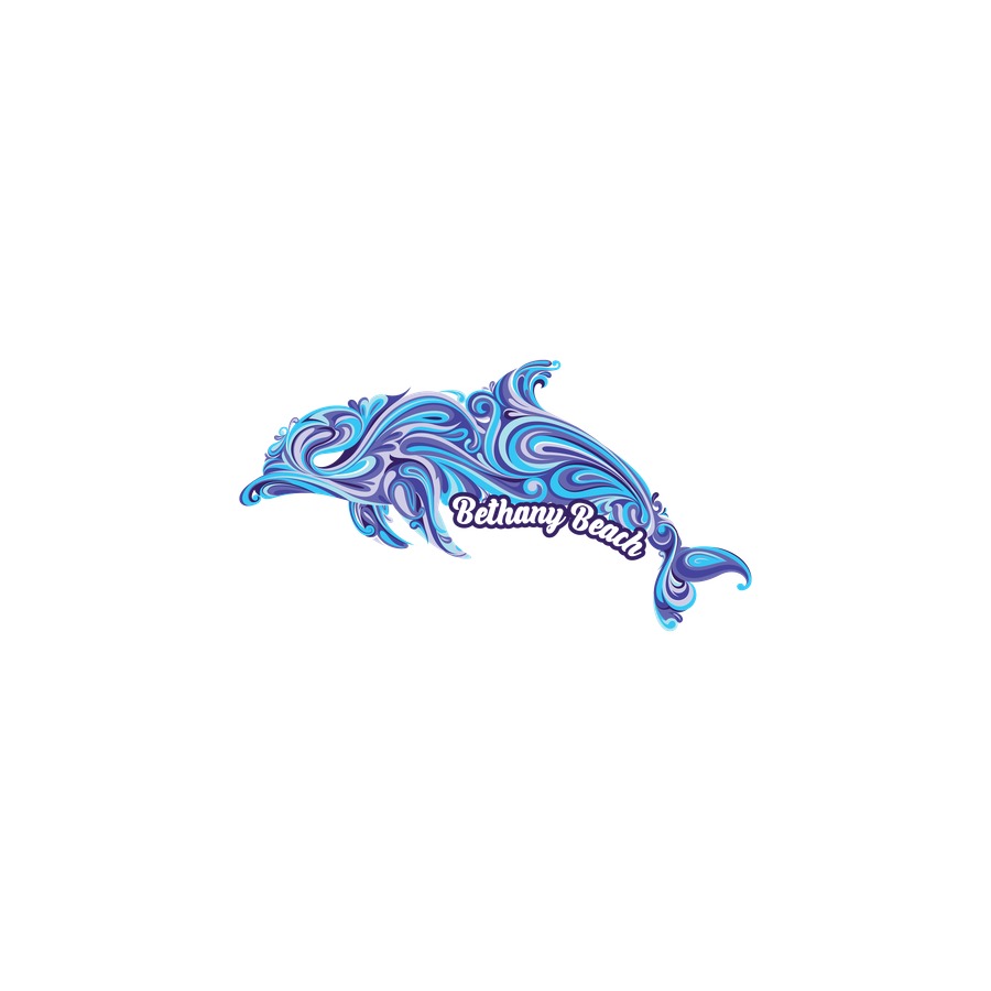 [77537] BB DOLPHIN BLUE SWIRL BETHANY MAGNET DIE CUT EPOXY