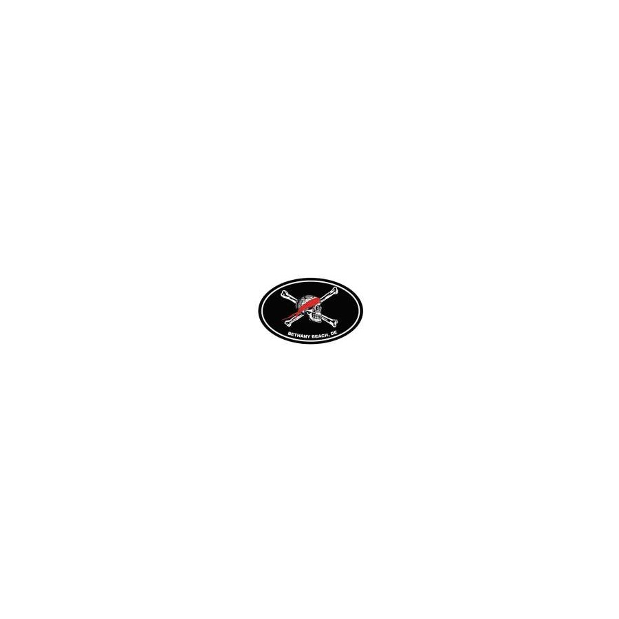 OVAL STICKER BETHANY BEACH PIRATE