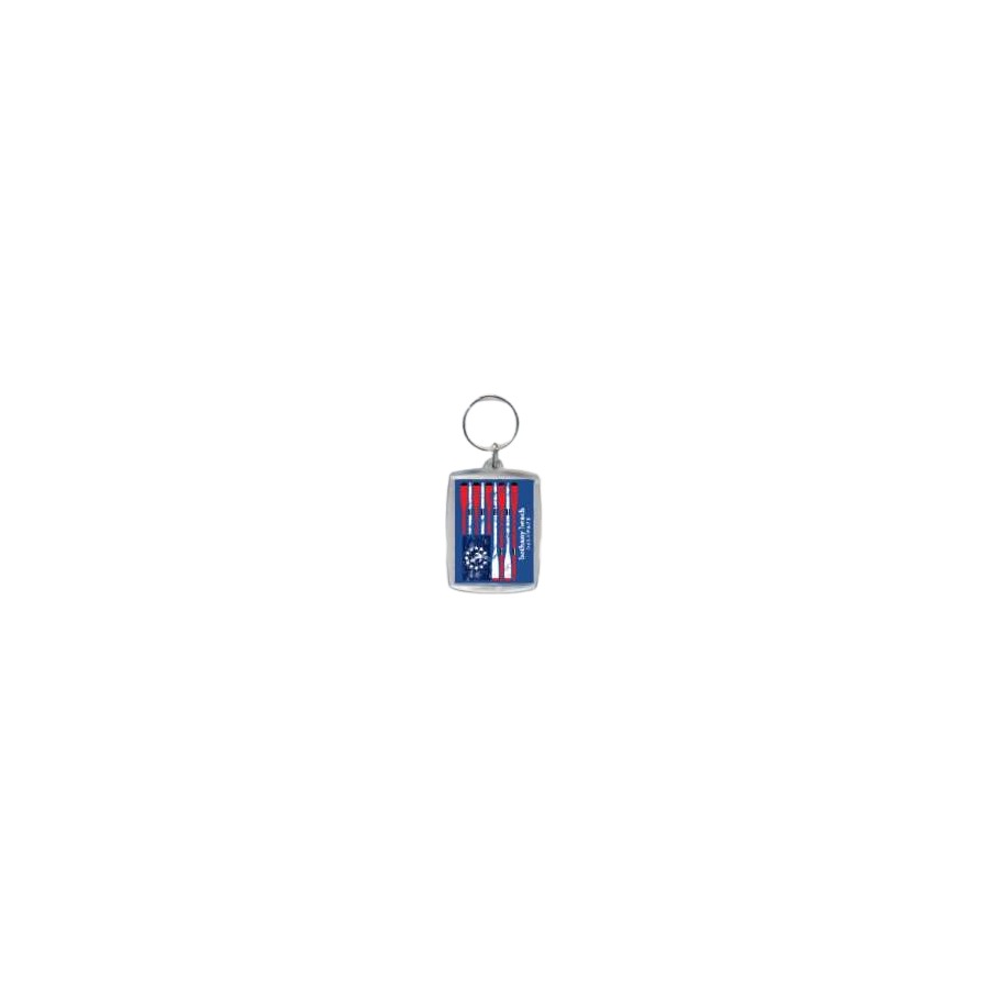 BB DE USA FLAG OARS LUCITE KEYRING