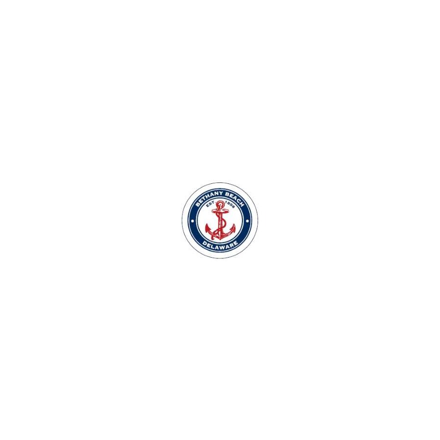 [77629] BB DE RED NAVY ANCHOR 2.25" ROUND MAGNET