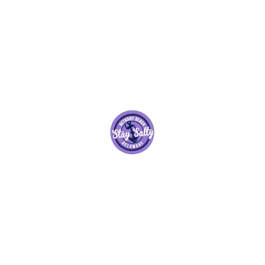 [77630] BB DE PURPLE NAVY STAY SALTY ANCHOR 2.25" ROUND MAGNET