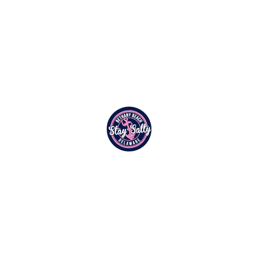 [77632] BB DE NAVY PINK STAY SALTY ANCHOR 2.25" ROUND MAGNET