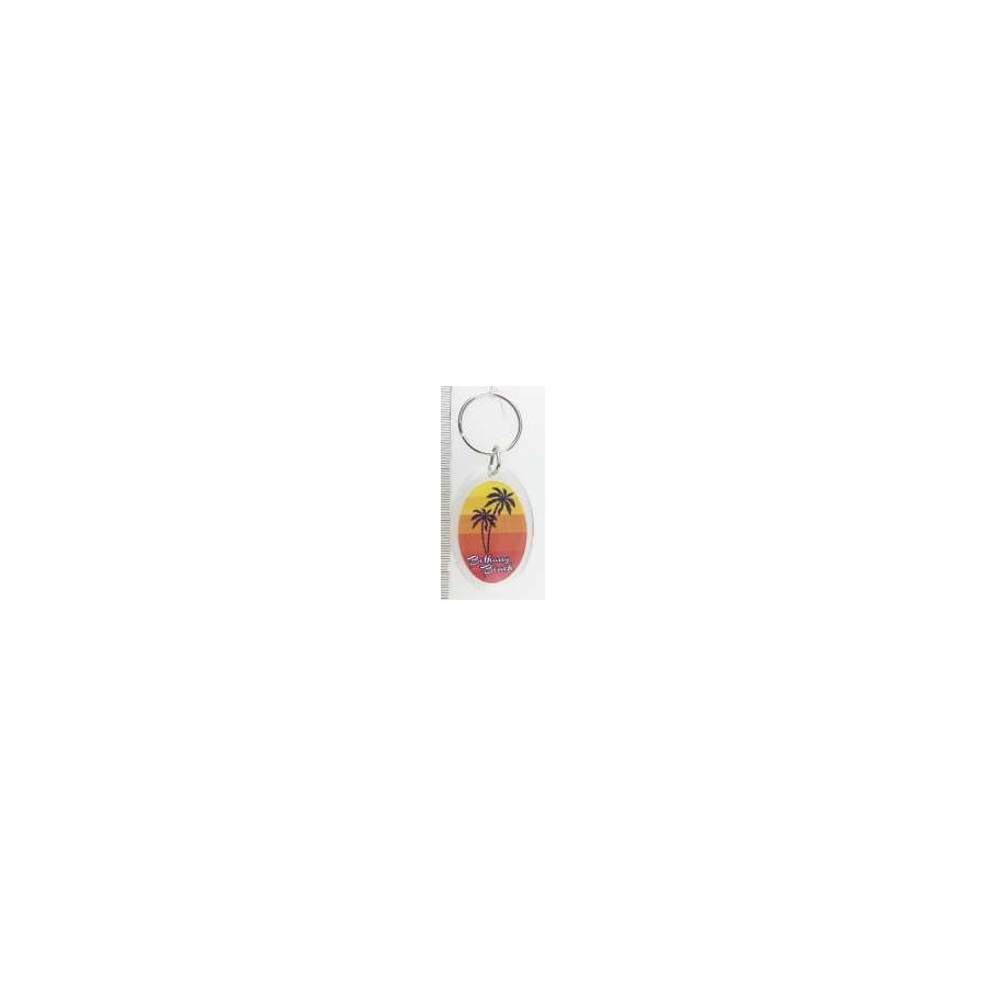 KEYRING LUCITE BB PALM TREES TEAR