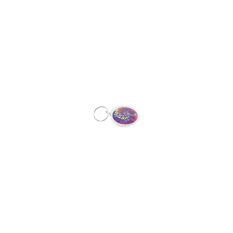 KEYRING LUCITE BB TIE DYE BLUE TEAR