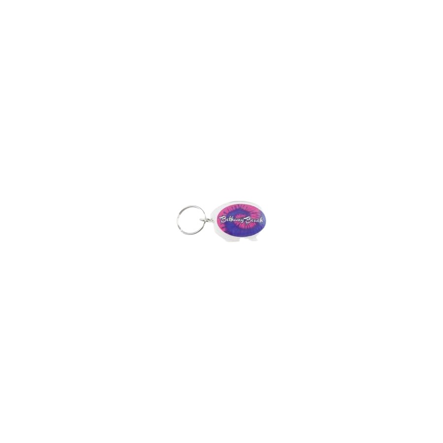 KEYRING LUCITE BB TIE DYE PINK & BLUE TEAR