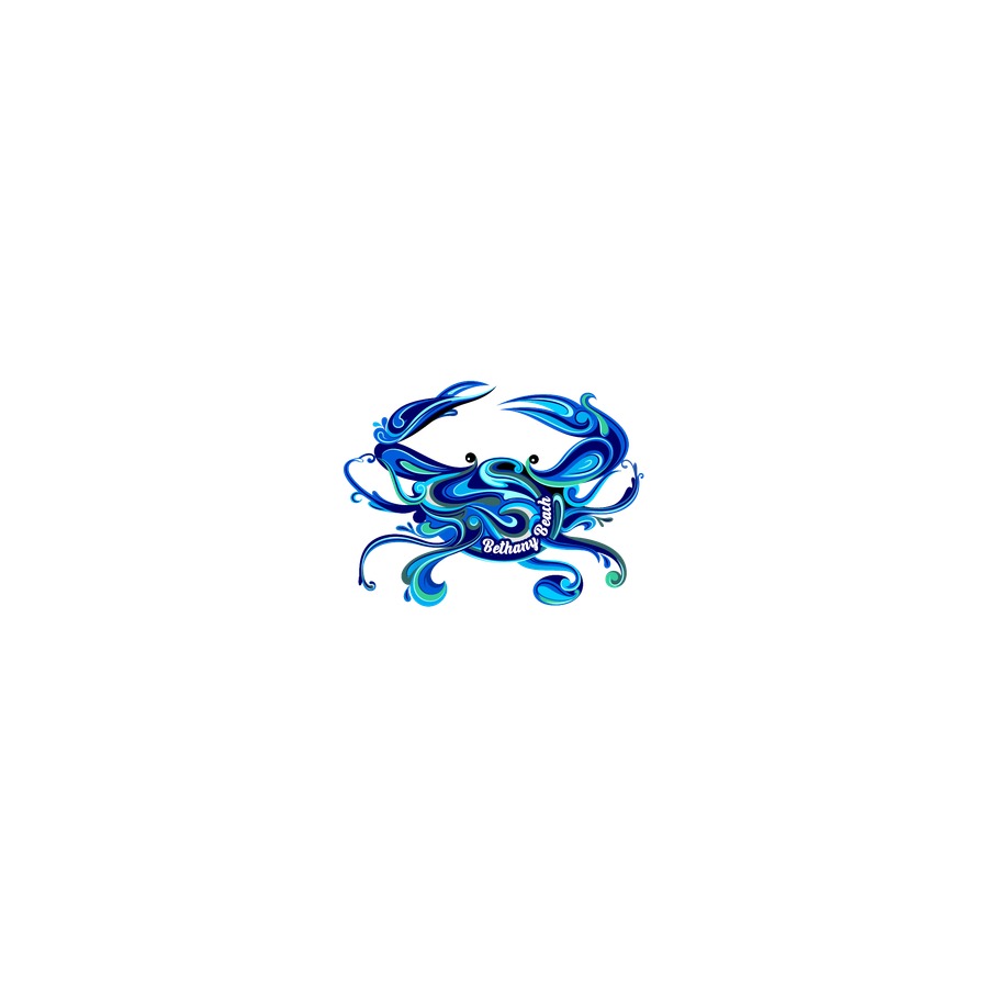 RB CRAB SWIRL BLUE PORC. ORNAMENT 3" SUB.