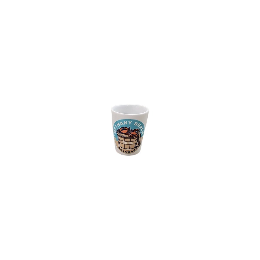 RB REHOBOTH BEACH CRAB BUSHEL FULL WRAP CERAMIC SHOT CUP