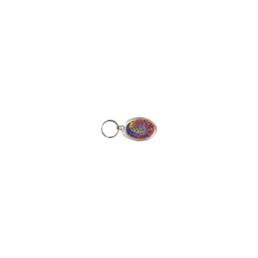KEYRING LUCITE RB TIE DYE BLUE TEAR