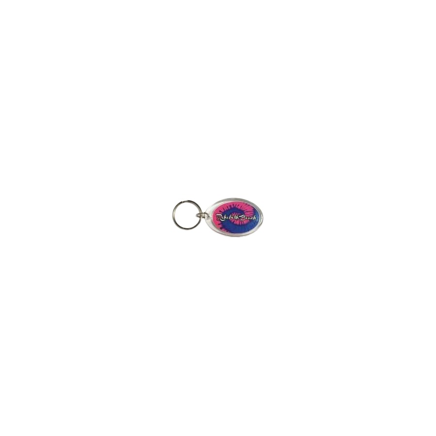 KEYRING LUCITE RB TIE DYE PINK & BLUE TEAR