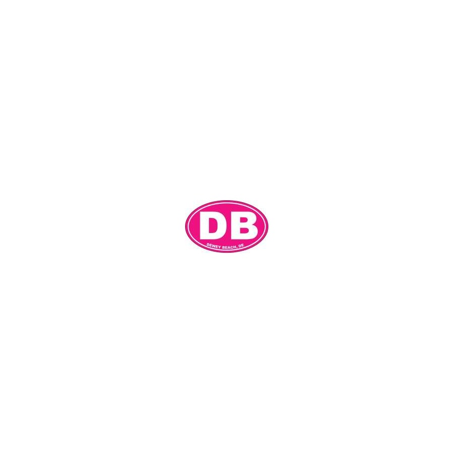 [77963] OVAL STICKER DB DEWEY BEACH PINK