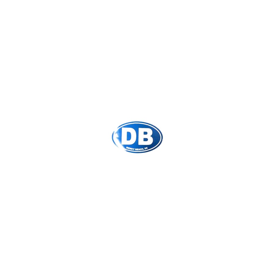 [77964] OVAL STICKER DB DEWEY BEACH BLUE