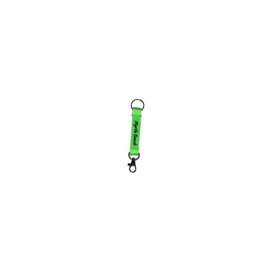 KEY RING LANYARD MYRTLE BEACH BLACK ON GREEN