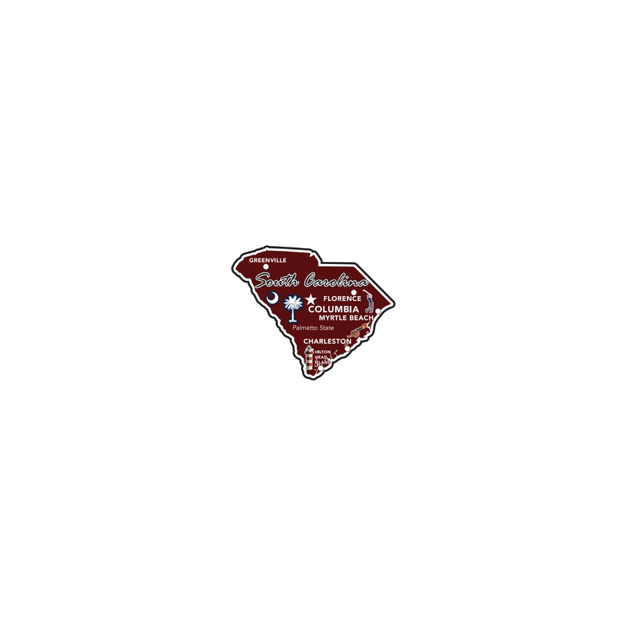[82301] SC - FOIL DECO STATE MAGNET SOUTH CAROLINA OUTLINE