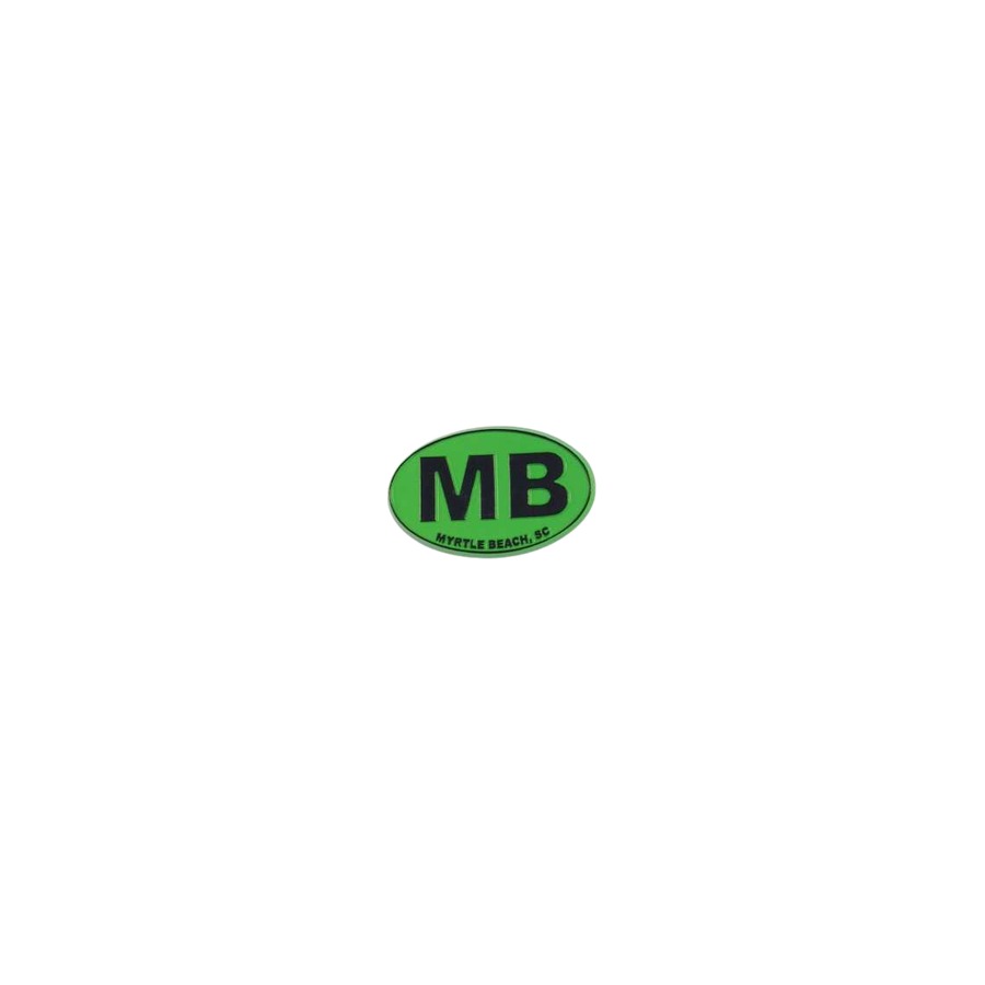 [82805] MAGNET RUBBER MB OVAL BLACK ON NEON GREEN (SAME MOLD AS 01261)